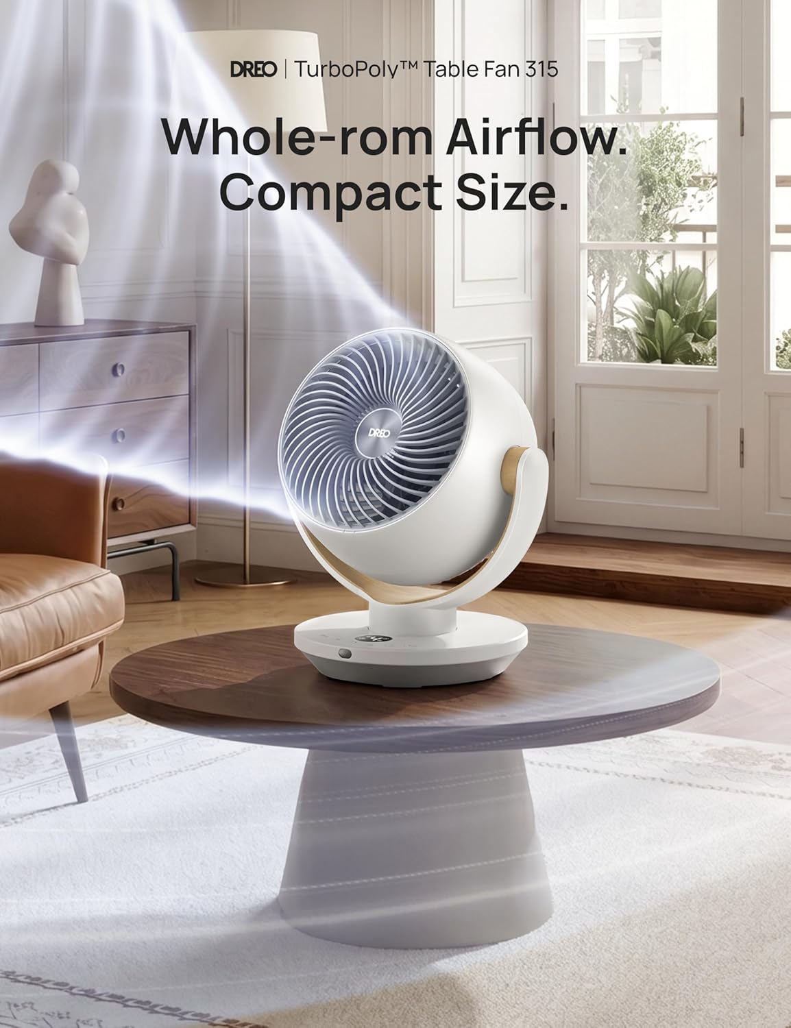 DREO Fan for Bedroom, Desk Air Circulator Fans with Remote, 11 Inch Table Fan for Whole Room, 65ft Powerful Airflow, 120° Vertical Manual and 90° Oscillating, 4 Speeds, 8H Timer, 25dB Quiet, Home