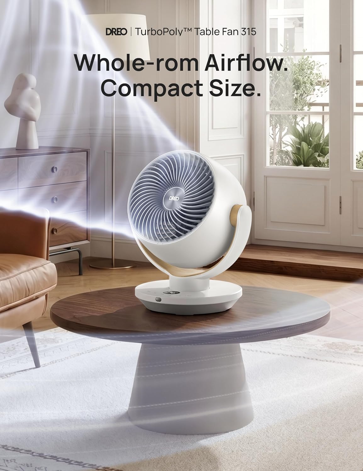 DREO Fan for Bedroom, Desk Air Circulator Fans with Remote, 11 Inch Table Fan for Whole Room, 65ft Powerful Airflow, 120° Vertical Manual and 90° Oscillating, 4 Speeds, 8H Timer, 25dB Quiet, Home