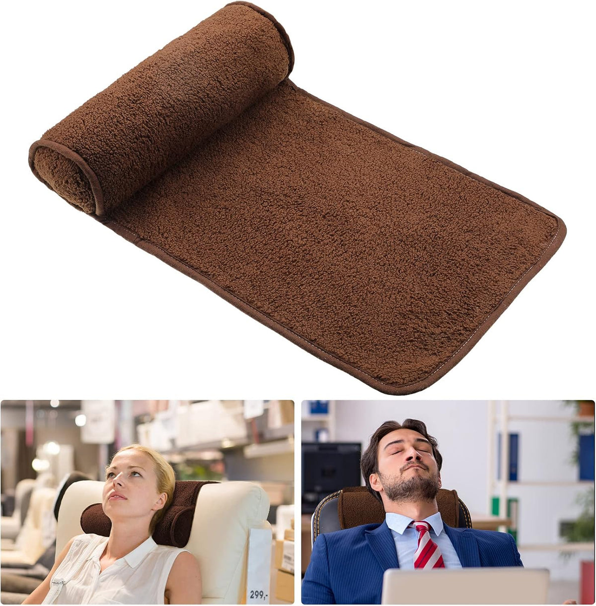 Weysat Head Neck Pillow for Recliner Chair Head Rest Roll, Gray