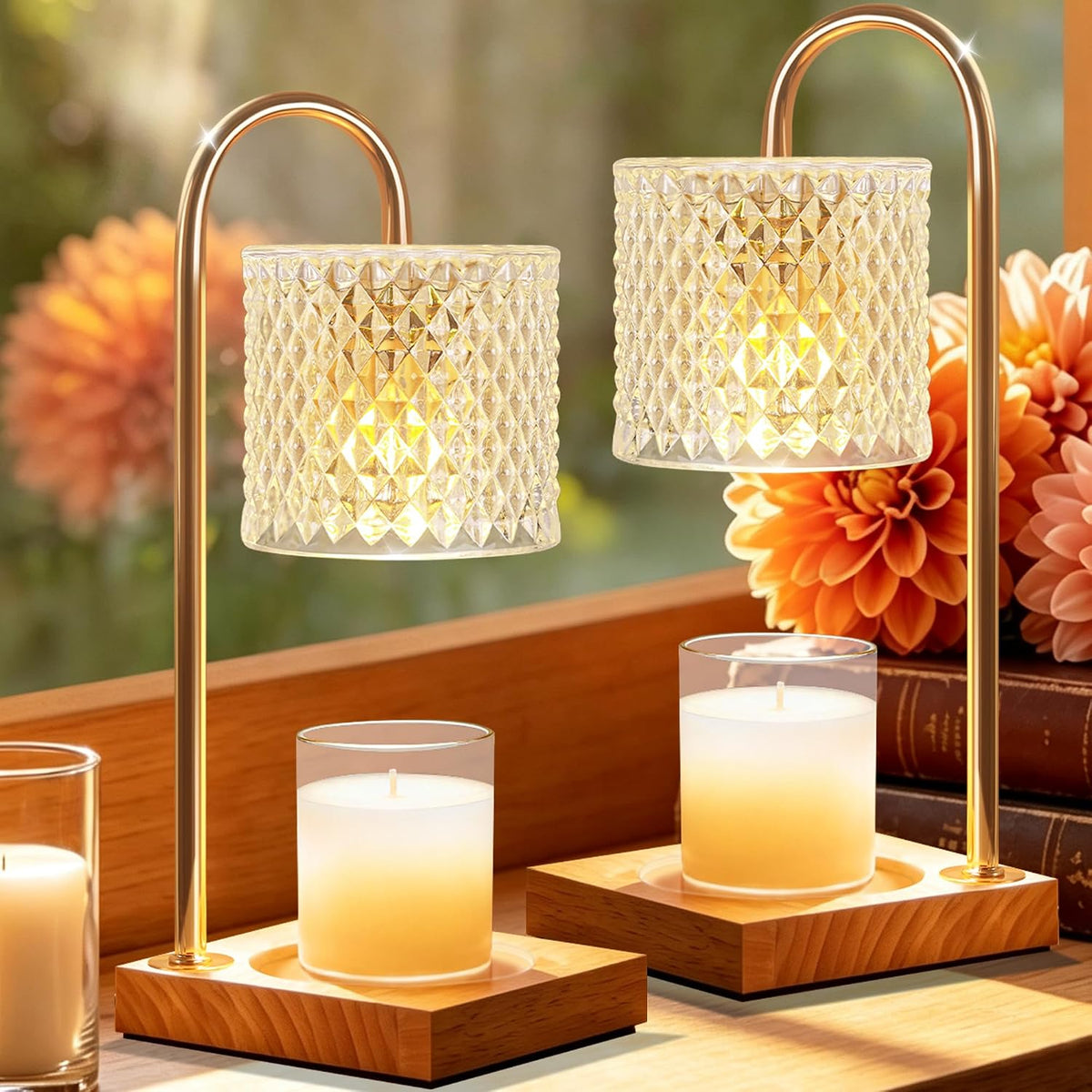 TigQiang Candle Warmer Lamp with Timer, Birthday Gifts for Women, Amber