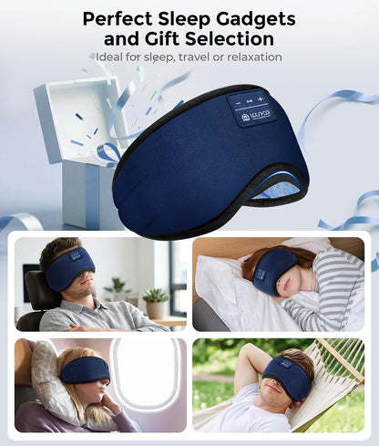 LOVE EYE Sleep Headphones Bluetooth 5.4 Sleeping Eye Mask Wireless Music Earphones with Built-in HD Speakers for Side Sleepers Cotton Sleeping Headphones for Women Men Gifts (Lavender Purple)