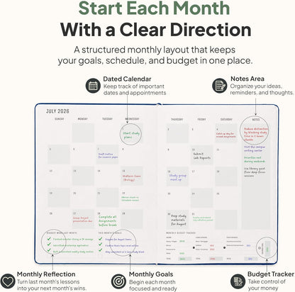 Dated, 2026 Planner, 5.8” x 8.3” - The #1 Productivity Planner to Achieve Your 2026 Goals - Planner 2026-2027 by PRODUCTIVITY STORE (A5, GREY)