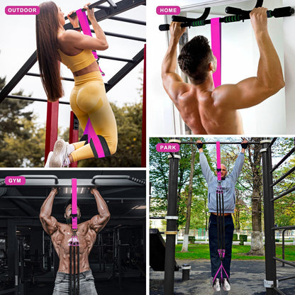 HPYGN Two Foots Pull Up Assistance Bands, Heavy Duty Resistance Band for Pull Up Bar, Adjustable Weight/Size with Fabric Feet/Knee Rest, Bands for Pull Up Assist for Strength Training, Pull Up