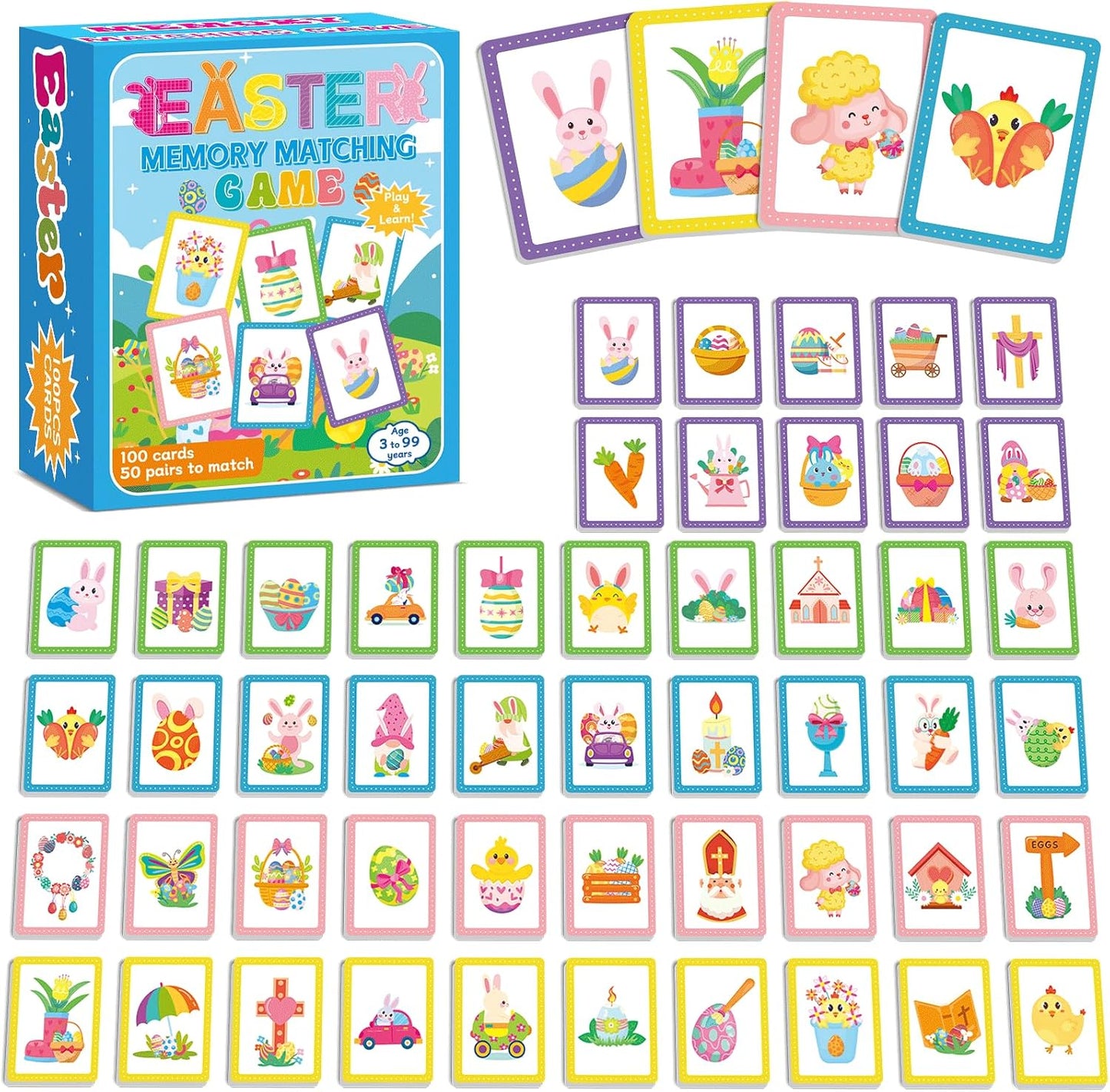 gisgfim 100 PCS Memory Matching Game Famous Paintings Concentration Memory Card for Adults Learning Educational Game A Fun & Fast Artworks Theme Matching Games