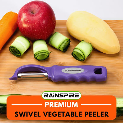 Rainspire Vegetable Peeler Potato Peelers for Kitchen, Sharp Stainless Steel Blades Veggie, Comfortable Handle Fruit Peeler, Carrot Peeler Apple Peeler Dishwasher Safe Black, 1-Pack
