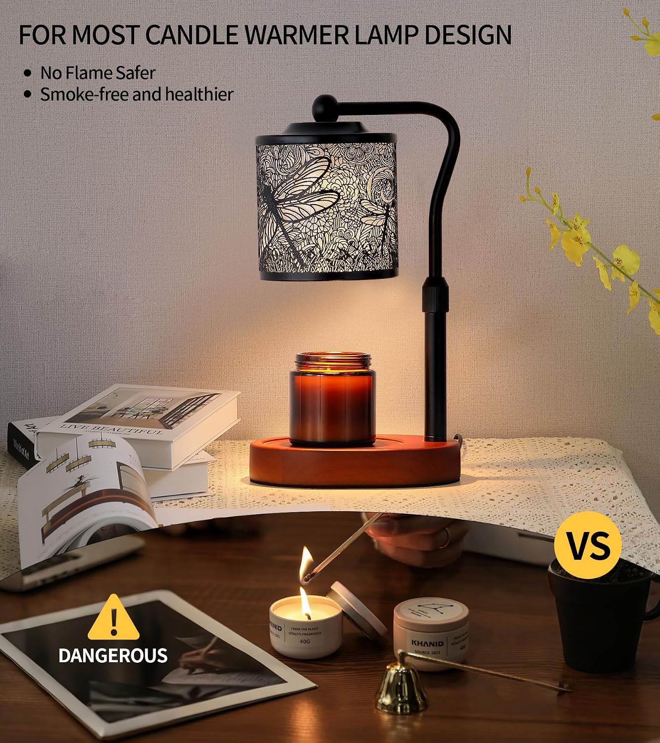 MEXISUE Candle Warmer Lamp with Timer, Bird Candle Warmer Lamp with Jar Candles,Wax Melt Warmer for Housewarming Gift, Birthday Mother's Day Valentines Gifts for Women,Mom,Sister,Bedroom Decor