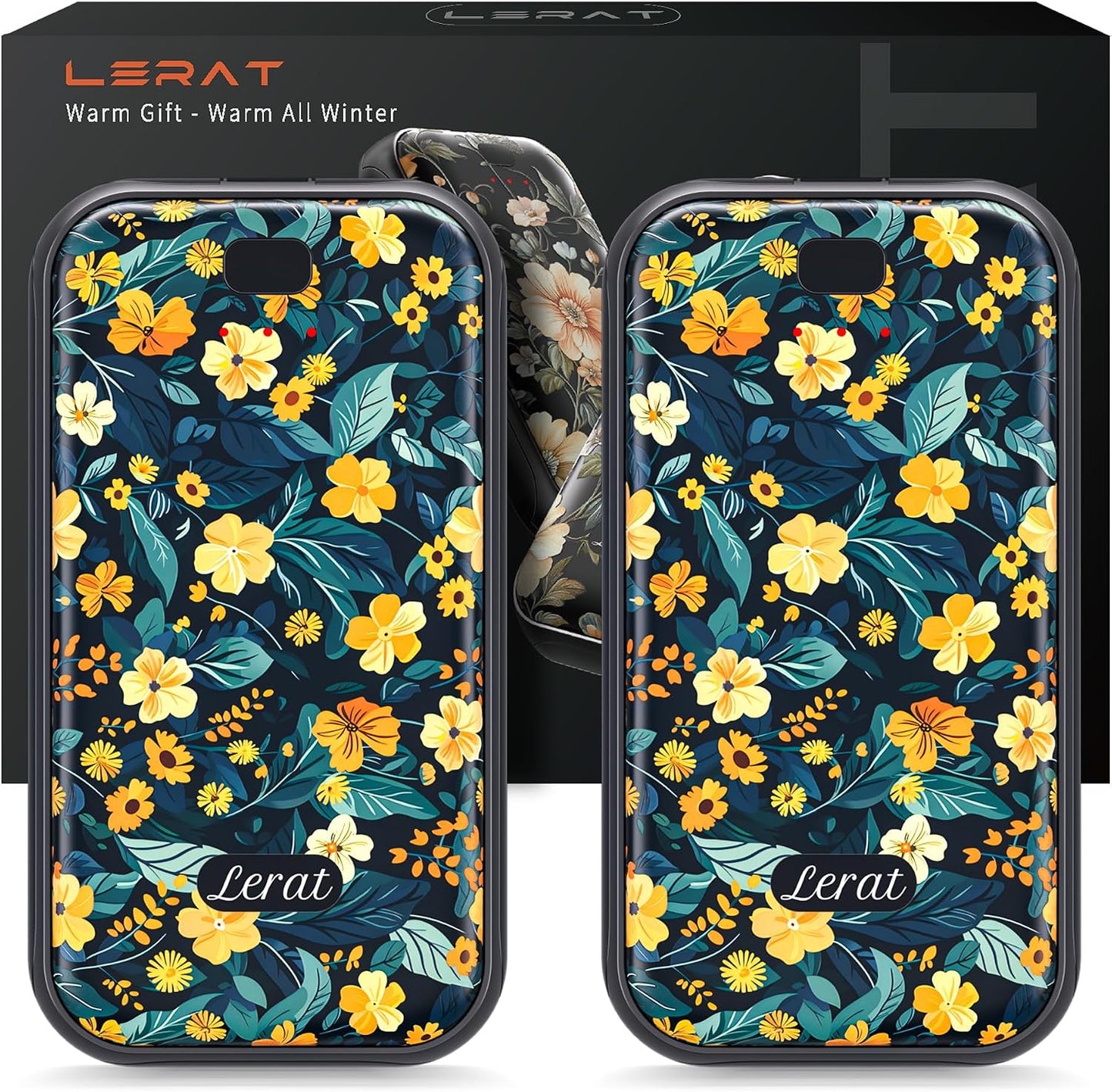 LERAT Hand Warmers Rechargeable,2 Pack Electric Hand Warmers,3-Second Fast Heating,3 Heat Settings,Portable & Lightweight Gifts for Women Men,Outdoor,Camping,Hiking,Skiing,Hunting,Travel
