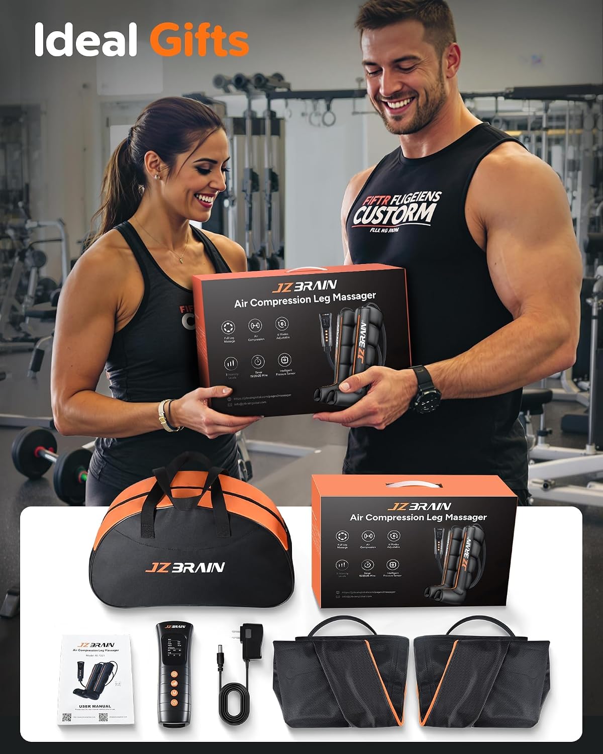 JZBRAIN Sequential Air Compression Recovery System : Professional Full Leg Compression Boots for Circulation and Pain Relief - Sequential Device for Muscle Relaxation - for Athletes,Women,Men