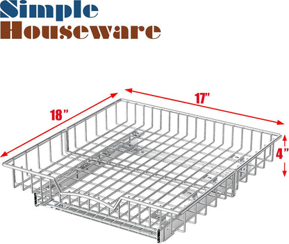 Simple Houseware Under Cabinet Pull Out Sliding Shelf, 21" Dx11 W, Chrome