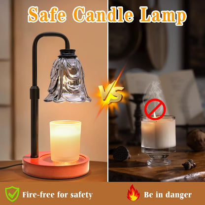 Candle Warmer Lamp with Timer Dimmer, Adjustable Height Pink Tulip Candle Wax Warmer, Christmas Birthday Gift for Mom Women,House Warming Gifts for New Home Bedroom Decor,Flower Pink