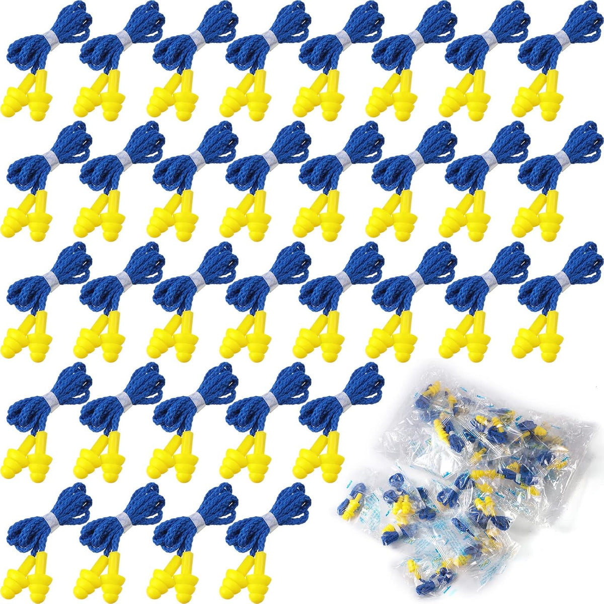 Tondiamo 200 Pairs Ear Plug Bulk with Cord Reusable Silicone, Fresh