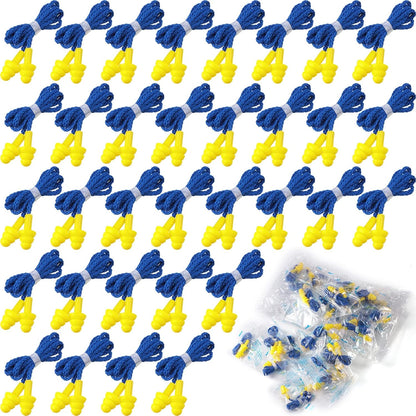 Tondiamo 200 Pairs Ear Plug Bulk with Cord Reusable Silicone, Fresh