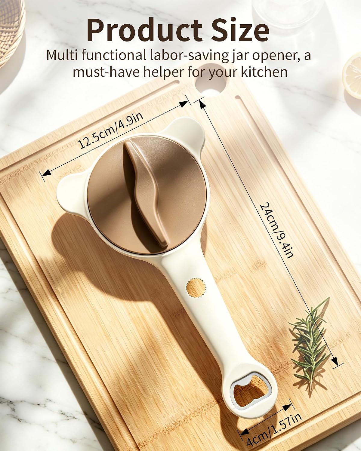 4-in-1 Adjustable Jar & Bottle Opener for Seniors with Arthritis Weak Hands | 2026 New Stainless Steel Non-Slip Grip, Left-Handed Friendly, Fits Glass, Pickle & Sauce Jars, Beer, Soda & Wine Bottles