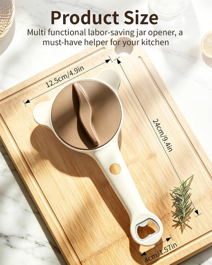 4-in-1 Adjustable Jar & Bottle Opener for Seniors with Arthritis Weak Hands | 2026 New Stainless Steel Non-Slip Grip, Left-Handed Friendly, Fits Glass, Pickle & Sauce Jars, Beer, Soda & Wine Bottles