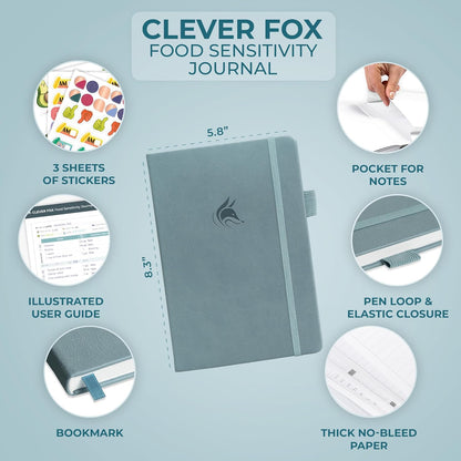 Clever Fox Food Sensitivity Journal & Symptom Diary, 8.5x11 Purple