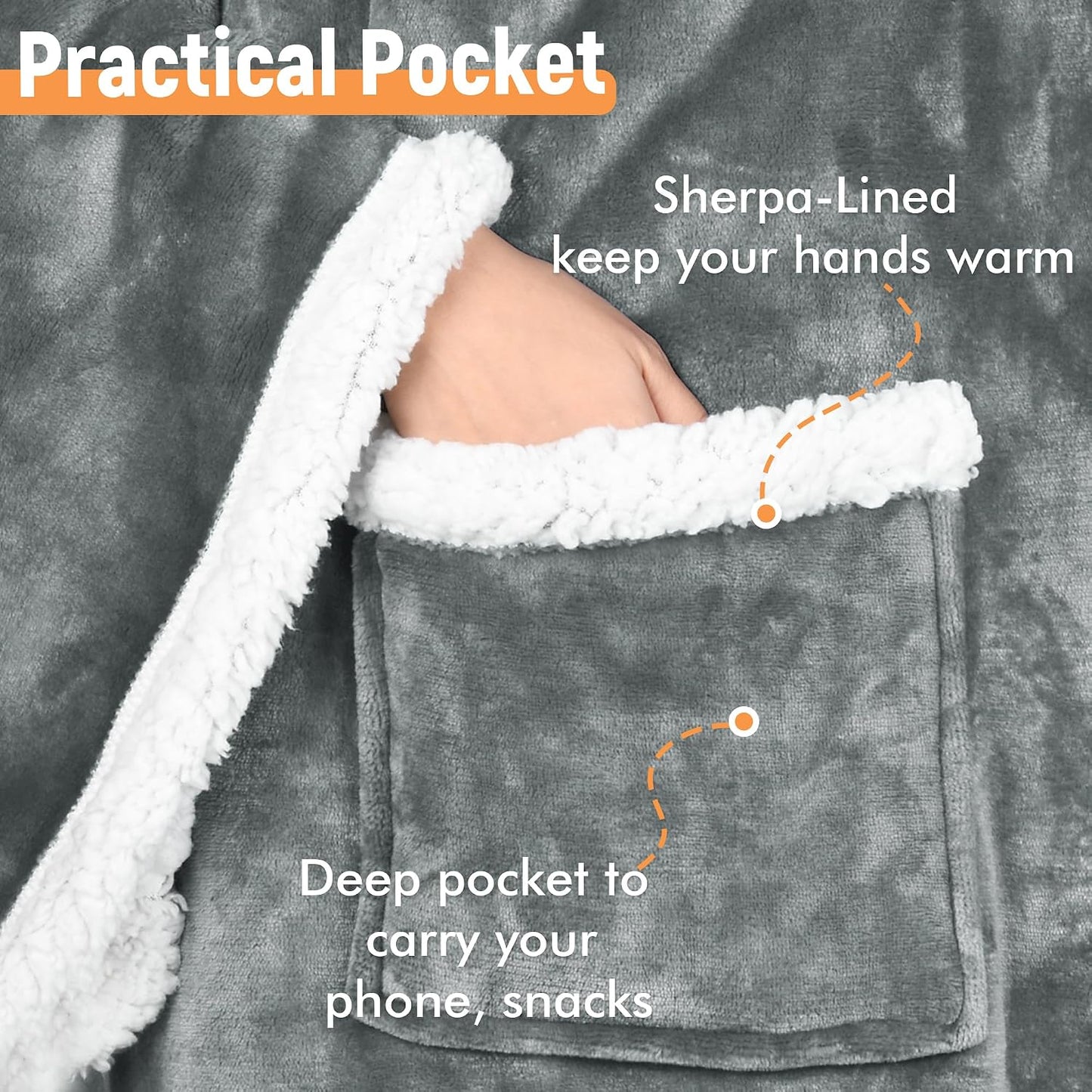 Catalonia Wearable Blanket with Sleeves & Foot Pocket for Adults | Soft Fleece Throw Wrap with Hands-Free Comfort, Perfect for Reading, TV Time & Relaxing, Christmas Gift for Women & Men