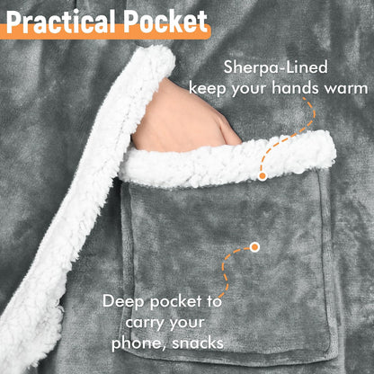 Catalonia Wearable Blanket with Sleeves & Foot Pocket for Adults | Soft Fleece Throw Wrap with Hands-Free Comfort, Perfect for Reading, TV Time & Relaxing, Christmas Gift for Women & Men