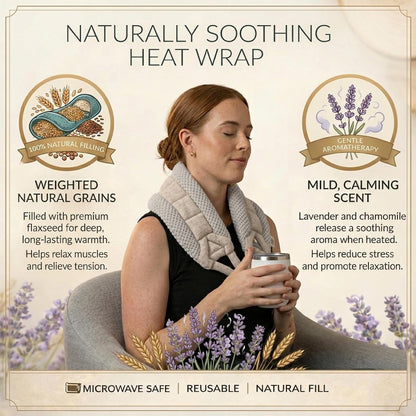 Microwavable Deluxe Body Wrap, 30" x 6" | 30" x 6" Flexible Therapeutic Thermal Compress, Reusable Moist-Heat Heating Pad for Neck, Shoulders, Back & Body