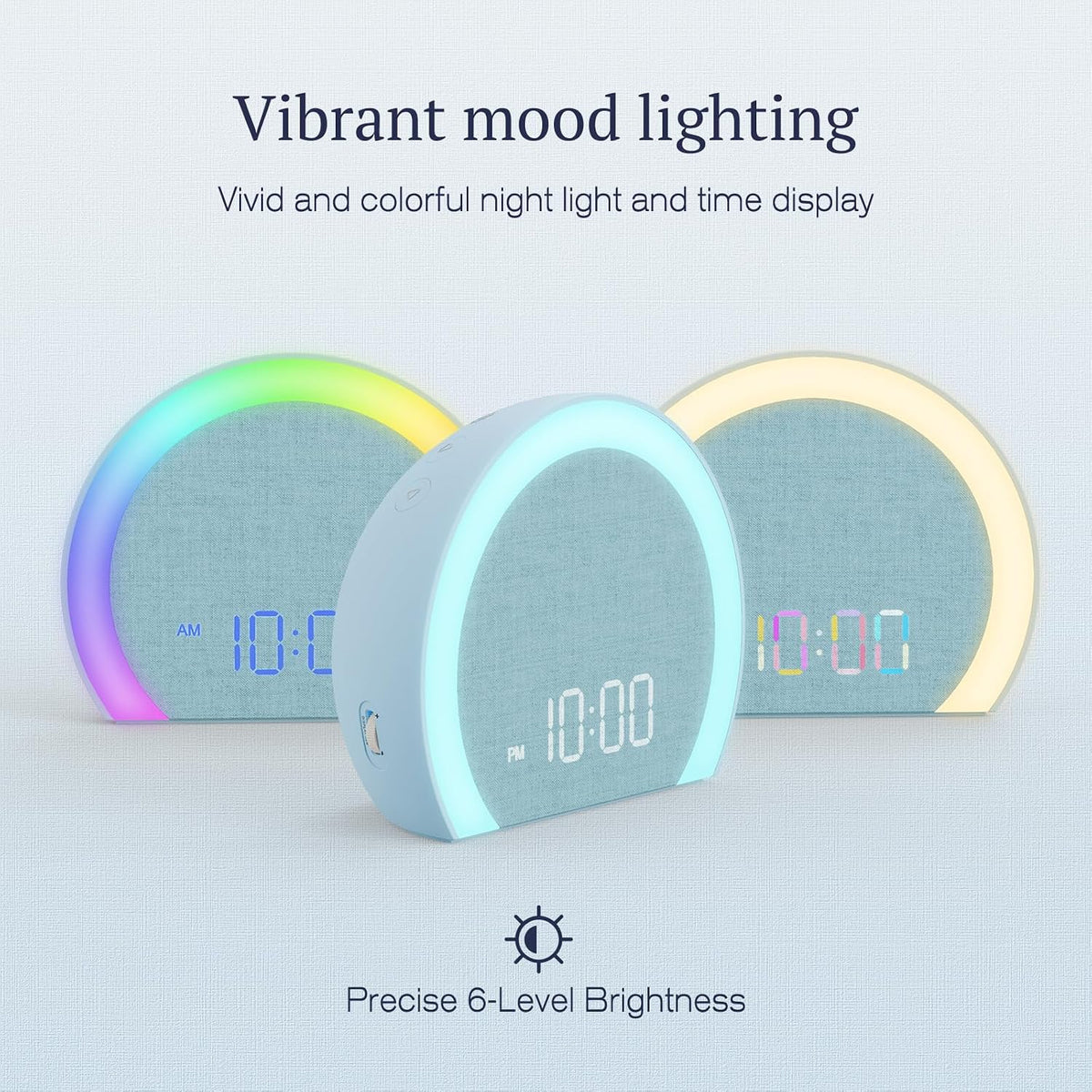 ANJANK Extra Loud Alarm Clock with Wireless Bed Shaker, Vibrating Dual Alarm with Light Wake Up for Heavy Sleepers & Hearing Impaired, 9-Color Night Light, 8 Sounds, 0-100% Dimmer, USB Charger