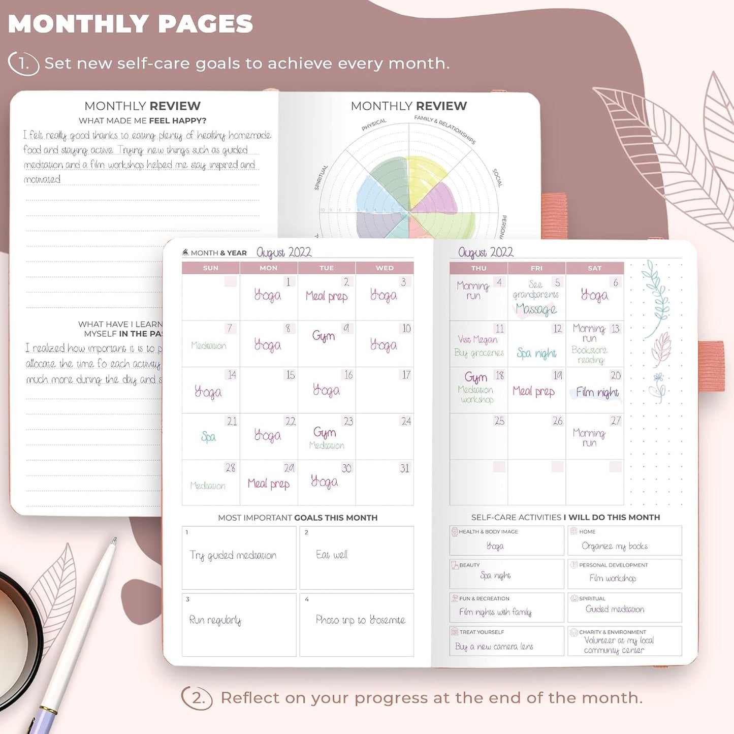 Clever Fox Self-Care Journal for Women, Daily Planner 5.8x8.3 Aquamarine | 3-month mental health journal, habit tracker, wellness journaling supplies for women & teen girls, gratitude & mood log