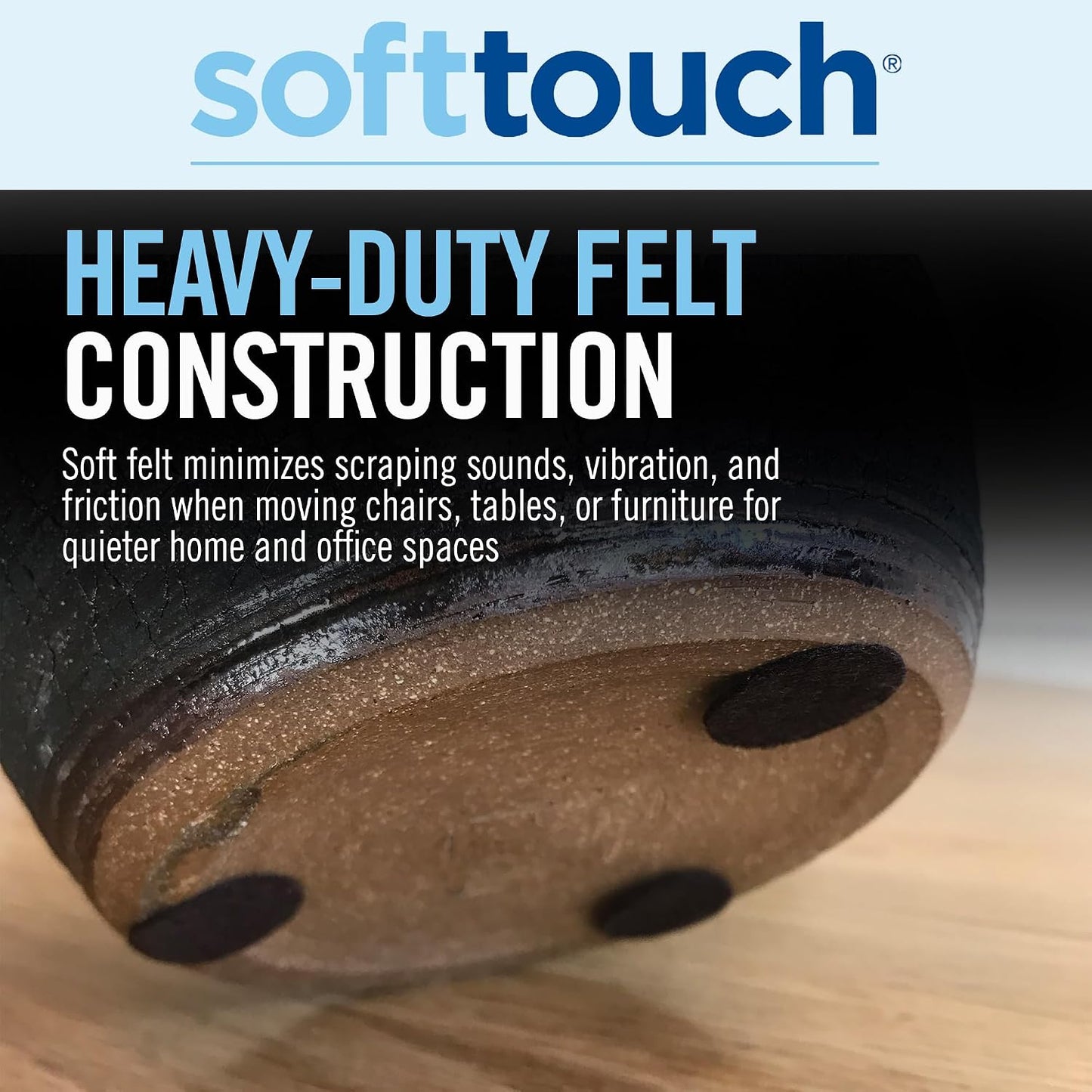 SoftTouch Assorted Size Round Mini Self-Stick Furniture Slider Felt Pads for Hard Surfaces, Noise-Reducing Adhesive Furniture Moving Pads for Beds, Sofas, Dressers, 46-Count, Brown