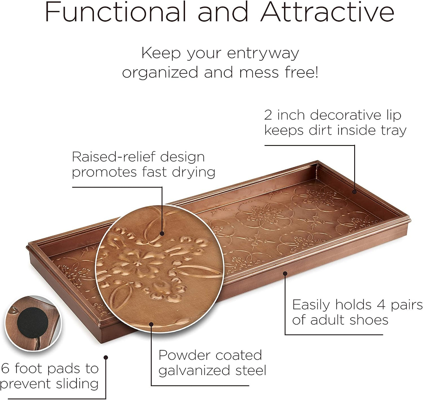 Good Directions 205VB Double Circles Copper Boot Tray Large