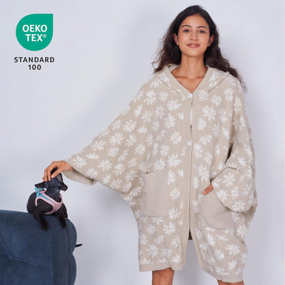 WDCOZY Wearable Blanket Hoodie Poncho Throw Comfy Soft Warm Cape Shawl Cozy Cloak Wrap Hooded with Sleeves For Women Adults