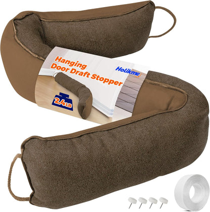 Holikme Weighted Door Draft Stopper - Under Door Seal, 36inch Black | Heavy Duty Fabric, Removable Washable Cover, Hook-and-Loop Fasteners Included, Soundproof & Thermal Insulation, Energy Saving