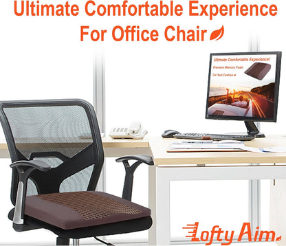 Lofty Aim Car Seat Cushion, Memory Foam Car Seat Cushions for Long Driving | Comfy Car Seat Pillow for Pain Relief, Driver Seat Cushion Adds Height, Butt Cushion for Car, Truck, Office Chair, Black