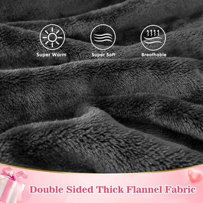 Waitu Wearable Blanket Sweatshirt Gifts for Women and Men, Warm and Cozy Giant Blanket Hoodie, Thick Flannel Blanket with Sleeves and Giant Pocket - Dark Gray