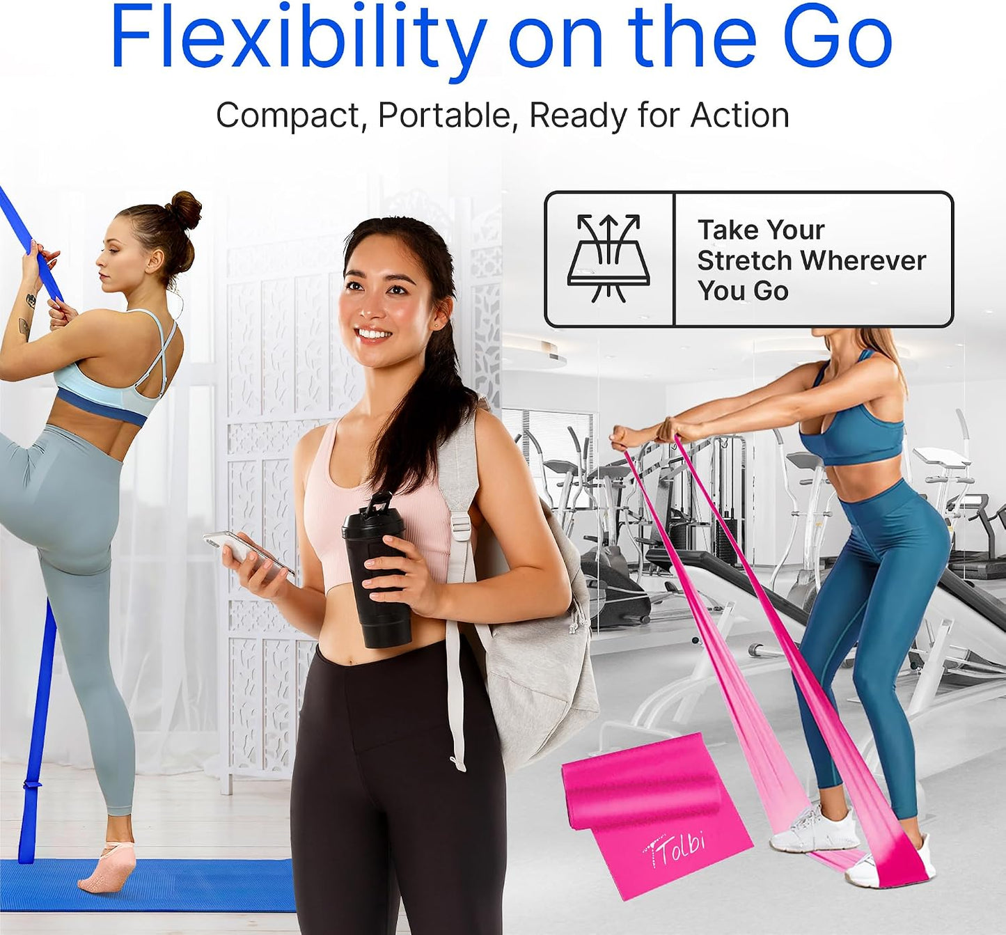 Leg Stretcher Strap with Door Anchor and Resistance Band, Splits Trainer | Home Flexibility Trainer for Splits, Ballet, Dance, Cheer, Yoga, Gymnastics, Pole and Taekwondo, Kids to Adults, All Levels