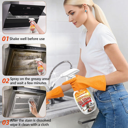 New Upgrade Kitchen Cleaner, Clean Up Kitchen Oil Stains Spray, Multi-purpose Oils Stain Cleaner, Clean Up Kitchens Oil Stains(240ml/8.45oz)