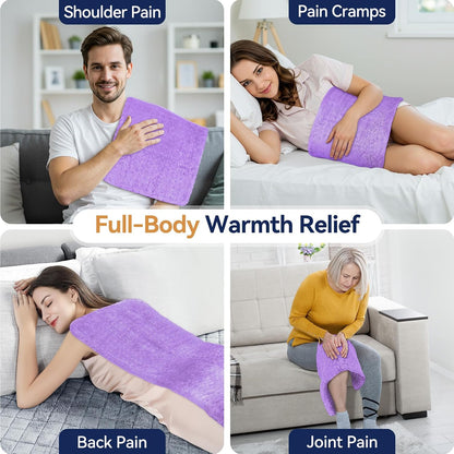 Heating Pad for Back, 17 x 33 in,9 Heat Settings,4 Timer, Gray