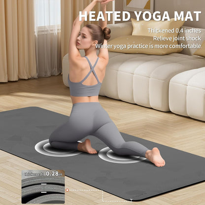PAIDU Heating mat, Extra Large Anti Slip Electric Heating Yoga mat | Adjustable Temperature Heated Floor mat,Foot Warmer,Winter 120V Heated Rug Suitable for Yoga, Pilates,Exercise