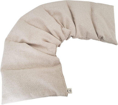 Microwavable LOVEwrap Neck & Shoulder wrap - Unscented 6 x 24 - Flax Seed - Soothes Muscle Ache Pain Relief - Natural Soft Cotton - Warming Muscle Relaxation- Flowers Black