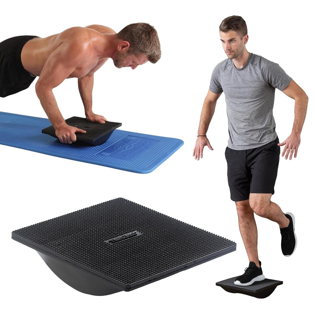 THERABAND Rocker Board, Wobble Balance Board, Core Strength Trainer, Black