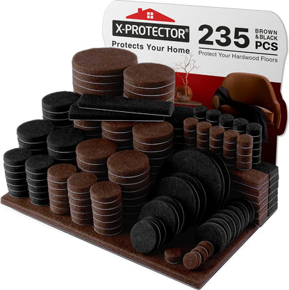 Felt Furniture Pads X-PROTECTOR 235 PCS Premium Furniture Pads - Felt Pads Furniture Feet Best Wood Floor Protectors - Protect Your Hardwood & Laminate Flooring! | Furniture Feet Best Wood Floor Protectors - Protect Your Hardwood & Laminate Flooring!