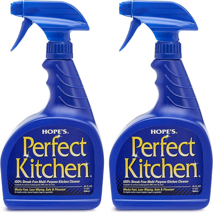 HOPE'S Perfect Kitchen Cleaner Spray - 32 Oz No-Residue All Purpose Cleaning Spray - Multisurface Degreaser for Counters, Stoves, Microwaves, and More - Pet and Home Safe - Pack of 1