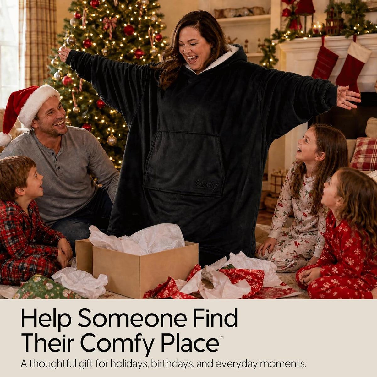 THE COMFY Original | Shark Tank | Patented | Sherpa Wearable Blanket Hoodie