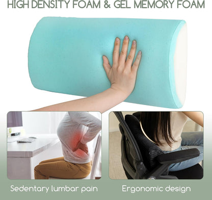 HIGOGOGO Lumbar Support Pillow for Recliner Chair/Accent Chair/Couch, Memory Foam Back Support Cushion for Elderly, Recliner Cushions for Back Rest, Pain Relief, Reading, Washable Cover, Brown