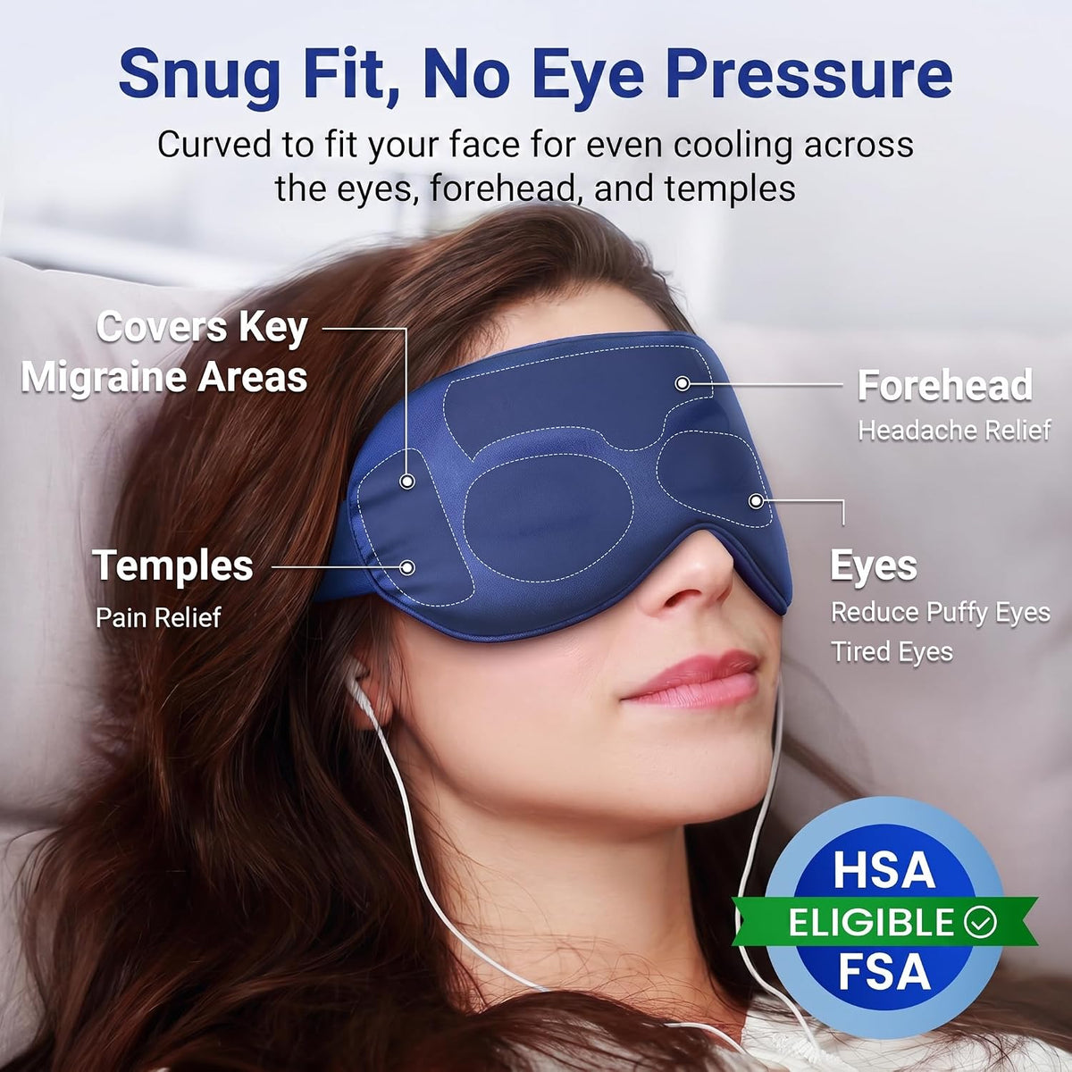 Cooling Eye Mask for Dark Circles Puffiness - Fsa Eligible Items Hsa, Cold Compress for Puffy Eyes Migraines Headache Sleeping After Surgery, Gentle Weighted Travel Essentials Gel Ice Pack (Black)