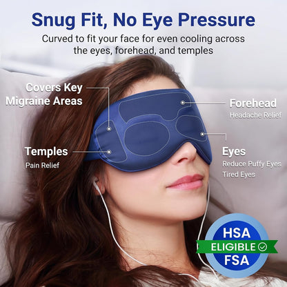 Cooling Eye Mask for Dark Circles Puffiness - Fsa Eligible Items Hsa, Cold Compress for Puffy Eyes Migraines Headache Sleeping After Surgery, Gentle Weighted Travel Essentials Gel Ice Pack (Black)