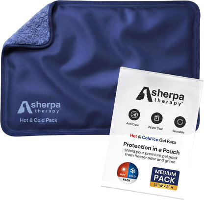 Medium Flexible Gel Ice Packs Reusable - Hot and Cold Soft Ice Packs for Injuries Reusable for Ankle, Arm, Foot, Leg, Back Pain Relief - 8" x 12" - Purple