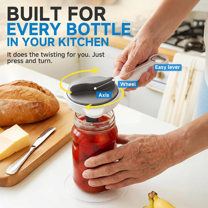 2026 Upgraded 4-in-1 Jar Opener - Adjustable Stainless Steel Lid Remover for Seniors & Arthritis Sufferers, Fits Kitchen Jars, Bottles & Cans Blue
