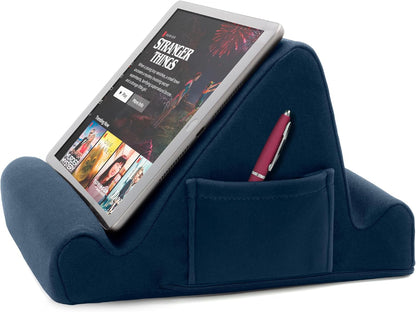 Brookstone Tablet Lap Cushion - Tablet/Phone/Ebook Holder for Bed, Flights, and Travel, Memory Foam Lap Desk for Reading and Hands Free Viewing, Compatible iPad and Kindle Accessories, Grey