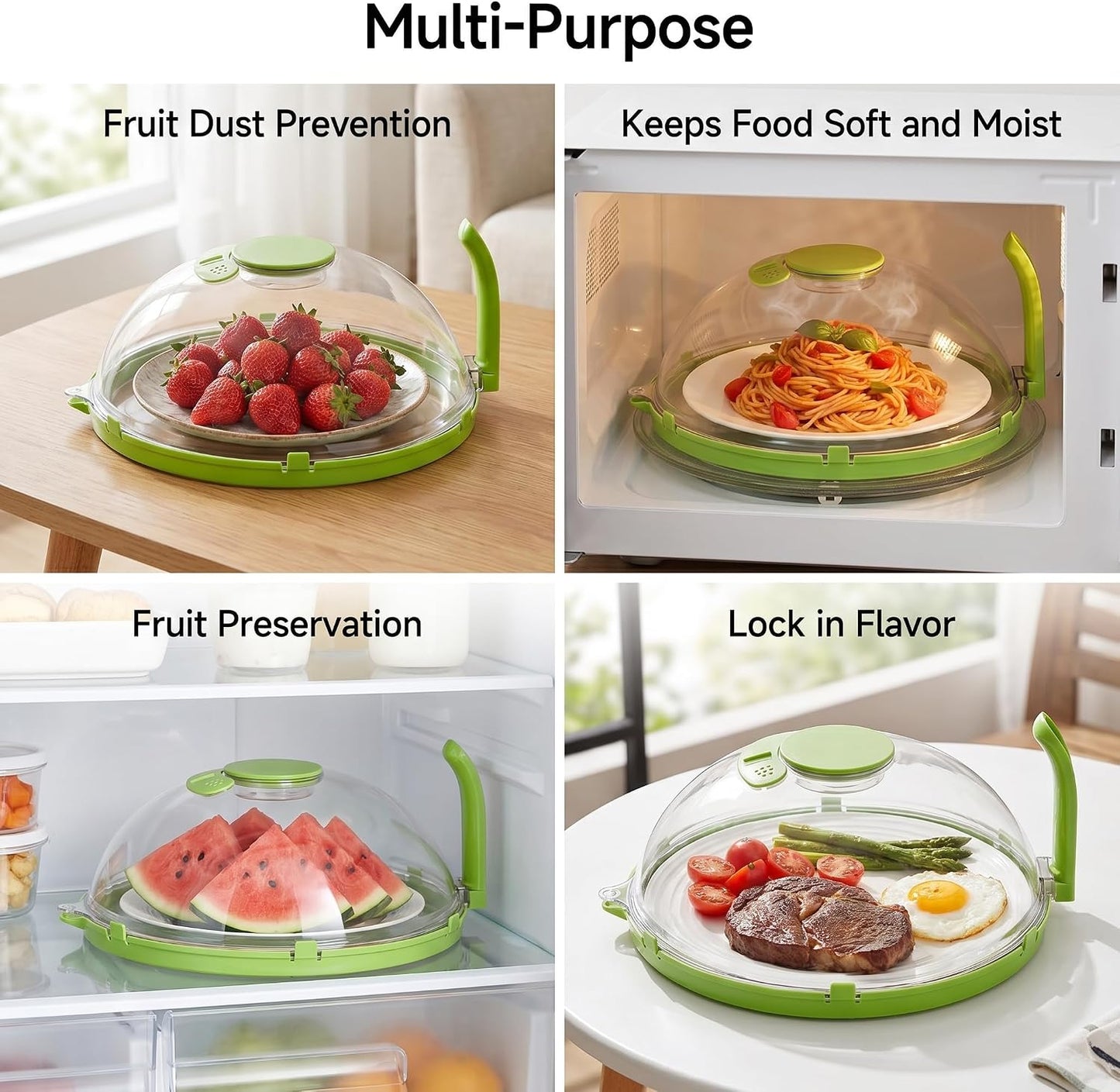 Microwave Splatter Cover with Water Steamer and Vent Hole, BPA-Free, 11.22" | Microwave Cover for Food, Plastic Splatter Guard for Microwave to Keeps Food Soft and Moist and Microwave Clean and Tidy