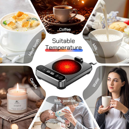 Smart Mug Warmer with Infrared Sensor, Coffee Mug Warmer for Desk | 6 Temp Settings & 12H Timer Coffee Cup Warmer with Auto On/Off, Electric Beverage Warmer for Office & Home, Coffee Lover Gift