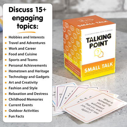 200 Fun Icebreaker Conversation Starter Cards for Adults - Easy Small Talk | Ice breaker card game, get-to-know-you & table talk games; question cards for work; 8 topic categories by Talking Point Cards