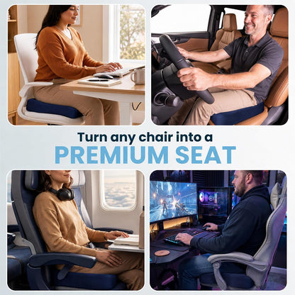 ComfiLife Premium Gel & Memory Foam Seat Cushion – Doctor Recommended Office Chair Cushion, Car Seat Cushion – Chair Cushions for Back & Sciatica Pain Relief – Seat Cushions for Office & Desk (Black)