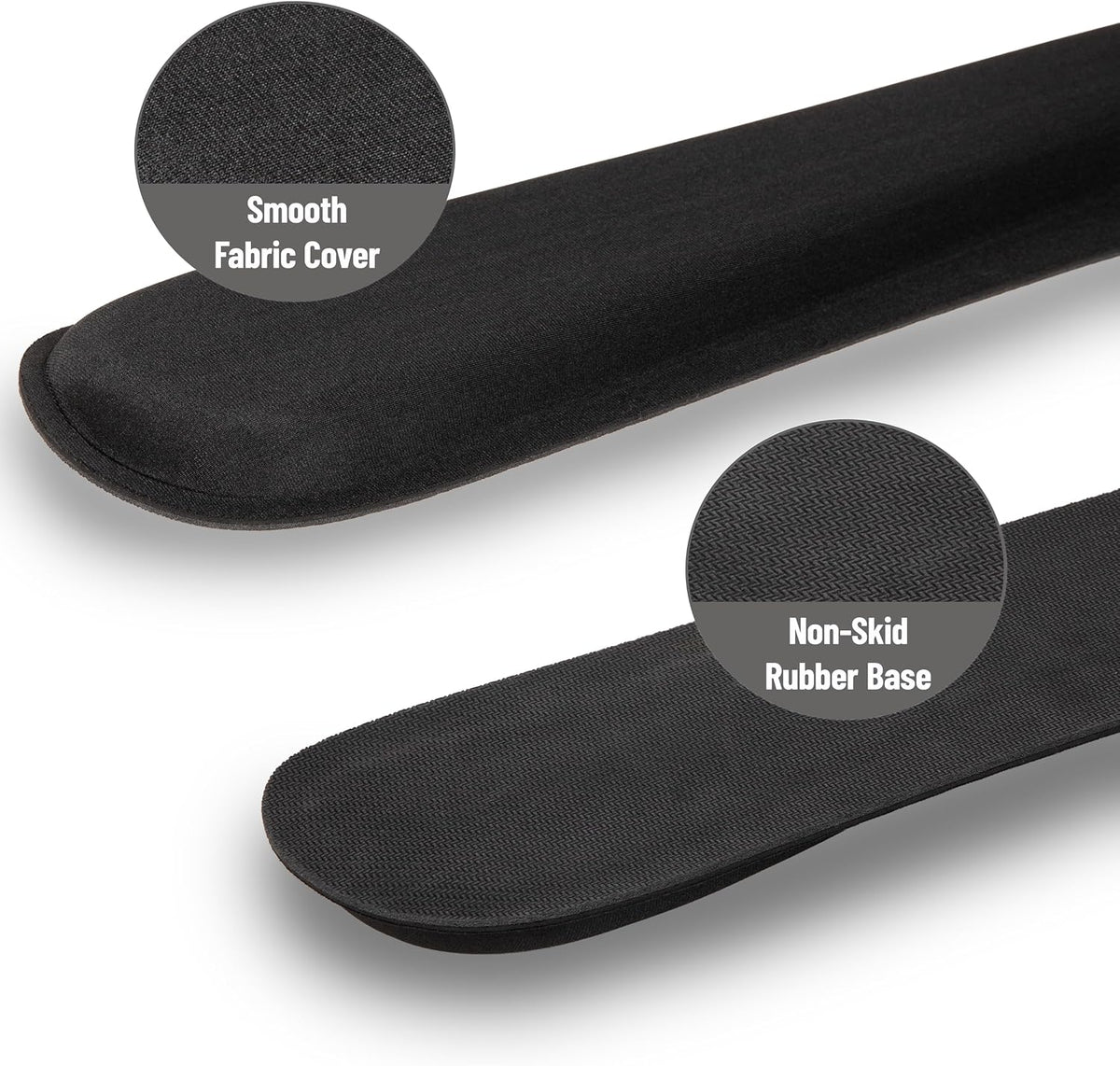 Mind Reader Air-Cloud Memory Foam Armrest Pads, Office & Gaming Chair Arm Rests, Elbow Support with Washable Cover, Black